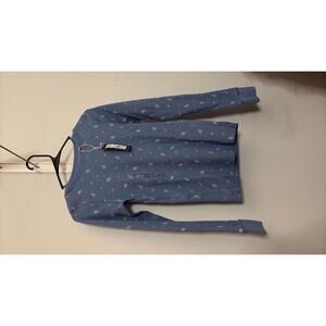 Alpine Design Women's Waffle Print Long Sleeve Shirt, Blue Size Small- W29